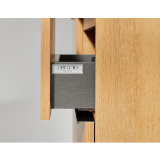 CERANO - Kúpeľňová skrinka pod umývadlo s úchytkou/doskou pod umývadlo Velora - 36 mm - dub medový, chrómová úchytka - 99x53x46 cm