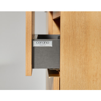 CERANO - Kúpeľňová skrinka pod umývadlo s úchytkou/doskou pod umývadlo Velora - 36 mm - dub medový, zlatá úchytka - 59x53x46 cm