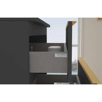 CERANO - Kúpeľňová skrinka pod umývadlo s úchytkou/doskou pod umývadlo Velora - 36 mm - čierna matná, zlatá úchytka - 119x53x45, 2 cm