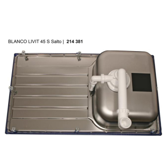 Blanco LIVIT 45 S Salto 514786 drez s odkvapom, obojstranný nerez kartáčovaný drez vstavaný