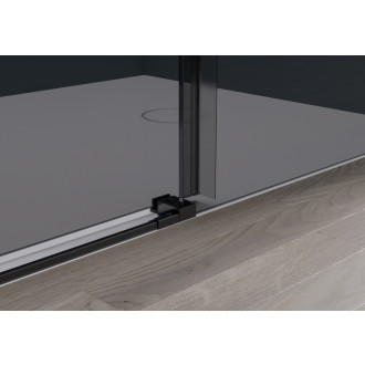 CERANO - Sprchové posuvné dveře Santoro L/P - 6 mm - černá matná, grafitové sklo - 100x195 cm - ROZBALENO