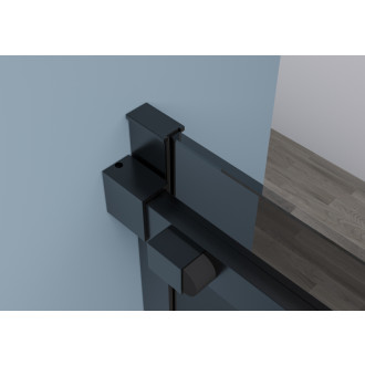 CERANO - Sprchové posuvné dveře Santoro L/P - 6 mm - černá matná, grafitové sklo - 100x195 cm - ROZBALENO