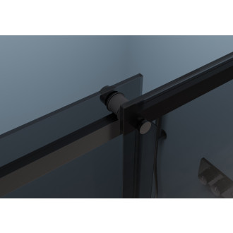 CERANO - Sprchové posuvné dveře Santoro L/P - 6 mm - černá matná, grafitové sklo - 100x195 cm - ROZBALENO