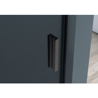 CERANO - Sprchové posuvné dveře Santoro L/P - 6 mm - černá matná, grafitové sklo - 100x195 cm - ROZBALENO