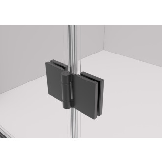 CERANO - Sprchovací kút Volpe Duo Ľ/P - 6 mm - čierna matná, transparentné sklo - 110x80x190 cm - zalamovacia