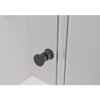 CERANO - Sprchovací kút Volpe Duo Ľ/P - 6 mm - čierna matná, transparentné sklo - 120x80x190 cm - zalamovacia