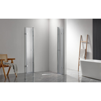 CERANO - Sprchovací kút Volpe Duo Ľ/P - 6 mm - chróm, transparentné sklo - 110x100x190 cm - zalamovacie