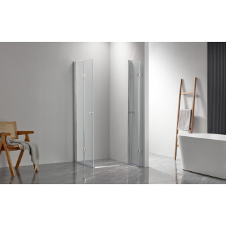 CERANO - Sprchovací kút Volpe Duo Ľ/P - 6 mm - chróm, transparentné sklo - 110x60x190 cm - zalamovacie