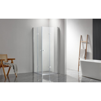 CERANO - Sprchovací kút Volpe Duo Ľ/P - 6 mm - chróm, transparentné sklo - 110x70x190 cm - zalamovacie