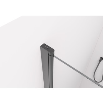 CERANO - Sprchovací kút Volpe L/P - 6 mm - čierna matná, transparentné sklo - 120x70x190 cm - zalamovacia