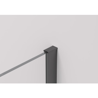 CERANO - Sprchovací kút Volpe L/P - 6 mm - čierna matná, transparentné sklo - 120x90x190 cm - zalamovacia