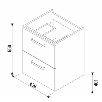 JIKA Lyra plus skrinka pod umývadlo zásuvky 50 H40J3824023001