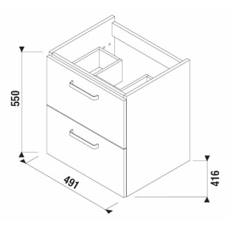 JIKA Lyra plus skrinka pod umývadlo zásuvky 55 H40J3834023001