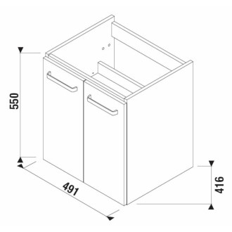 JIKA Lyra plus skrinka pod umývadlo dverami 55 H40J3932003001