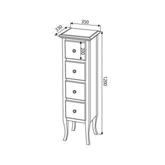 RETRO skrinka 35x119x33cm, buk 1673