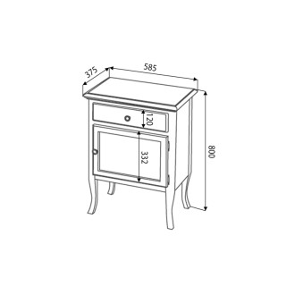 RETRO skrinka 60x80x38cm, buk, pravá 1690