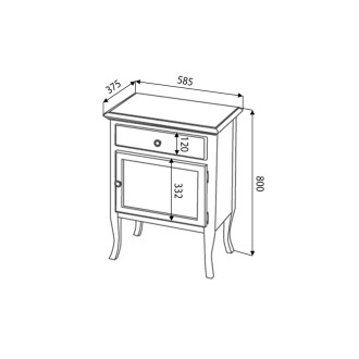 RETRO skrinka 60x80x38cm, starobiela, pravá 1693