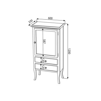 RETRO skrinka 60x120x38cm, buk, pravá 1699