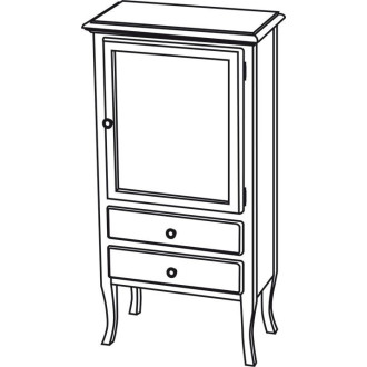 RETRO skrinka 60x120x38cm, buk, pravá 1699