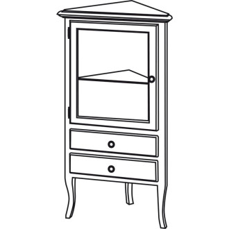 RETRO skrinka rohová 60x120x47cm, buk, ľavá 1701