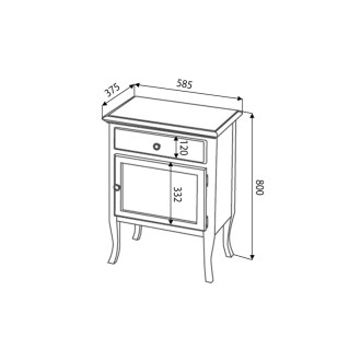 RETRO skrinka 60x80x38cm, buk, ľavá 1713