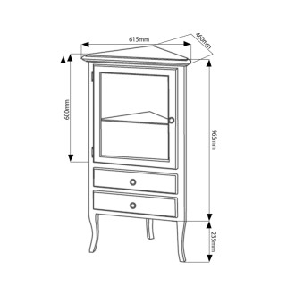 RETRO skrinka rohová 60x120x47cm, buk, pravá 1715