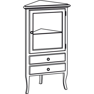 RETRO skrinka rohová 60x120x47cm, buk, pravá 1715