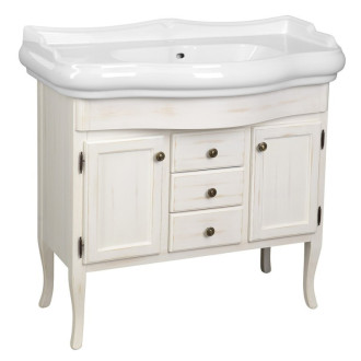 RETRO umývadlová skrinka 89x80x48cm, starobiela 1621