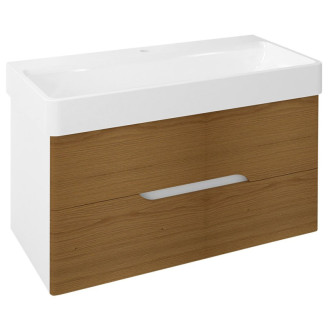 MEDIENA umývadlová skrinka 96,5x50,5x48,5cm, biela mat/dub natural MD102