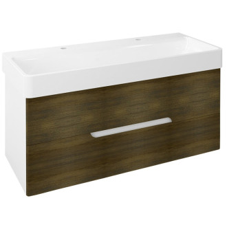 MEDIENA umývadlová skrinka 117x50,5x48,5cm, biela mat/dub graphite MD121