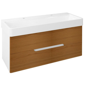 MEDIENA umývadlová skrinka 117x50,5x48,5cm, biela mat/dub natural MD122