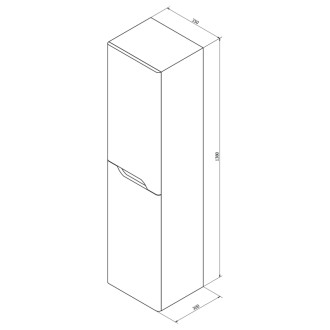 MEDIENA skrinka vysoká 35x140x30cm, 2x dvierka, ľavá/pravá, biela mat/dub graphite MD351