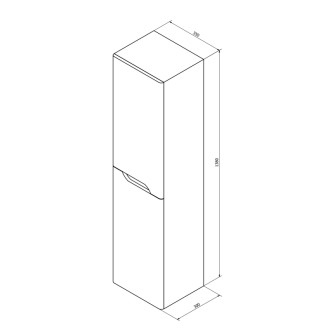 MEDIENA skrinka vysoká 35x140x30cm, 2x dvierka, ľavá/pravá, biela mat/dub natural MD352