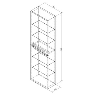 MEDIENA skrinka vysoká 40x140x20cm, 2x dvierka, ľavá/pravá, biela mat/dub graphite MD451