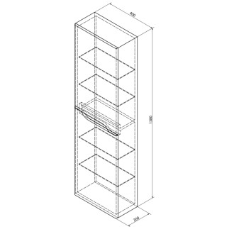MEDIENA skrinka vysoká 40x140x20cm, 2x dvierka, ľavá/pravá, biela mat/dub natural MD452
