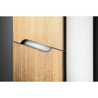 MEDIENA skrinka vysoká 40x140x20cm, 2x dvierka, ľavá/pravá, biela mat/dub natural MD452