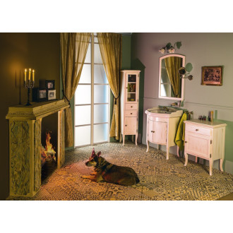 RETRO skrinka vysoká 40x170x36cm, starobiela, pravá 1665