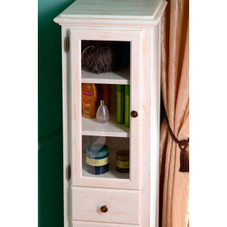 RETRO skrinka vysoká 40x170x36cm, starobiela, ľavá 1666