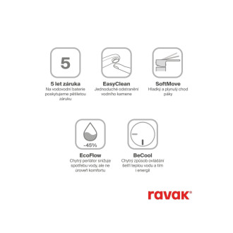 Ravak CR II 015.21BL Umýv. BeCool bat. 300 mm, bez výpuste, black X070461