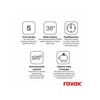 Ravak CR II 063.00CR.O2.RB071 Termo podob. bat. 2-cestná bez tiel., chróm X070455