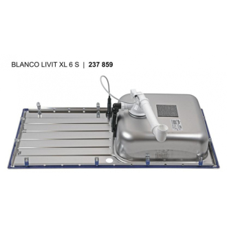 Blanco LIVIT XL 6 S 518519 drez s odkvapom, obojstranný nerez kartáčovaný drez vstavaný