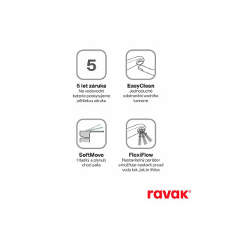 Ravak FL 112.20BL Umýv. bat. 150 mm, s bidetovou sprškou, black X070439