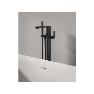 Ravak FL 080.20BL.RB07A Vaňová batéria na podlahu so setom, black X070441