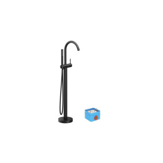 Ravak FM 082.20BL.RB07A Vaňová batéria na podlahu so setom, black X070437