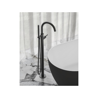 Ravak ES 080.20BLM.RB07G Vaňová batéria na podlahu so setom, black matt X070501