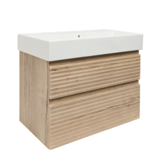 Kúpeľňová skrinka 2 zásuvková s umývadlom Naturel Savona 78x53x44, 8 cm dub Halifax mat SAVONA280DHSAT