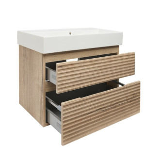 Kúpeľňová skrinka 2 zásuvková s umývadlom Naturel Savona 78x53x44, 8 cm dub Halifax mat SAVONA280DHSAT