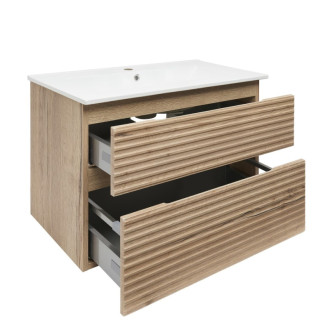 Kúpeľňová skrinka 2 zásuvková s umývadlom Naturel Savona 78x53x44, 8 cm dub Halifax mat SAVONA280DH