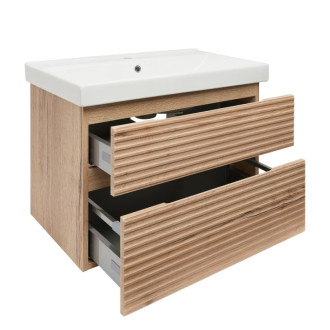 Kúpeľňová skrinka 2 zásuvková s umývadlom Naturel Savona 78x53x44, 8 cm dub Halifax mat SAVONA280DHU1