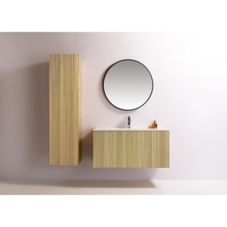 TUANA - Kúpeľňová skrinka vysoká Merito - prírodná - 35x120x28 cm